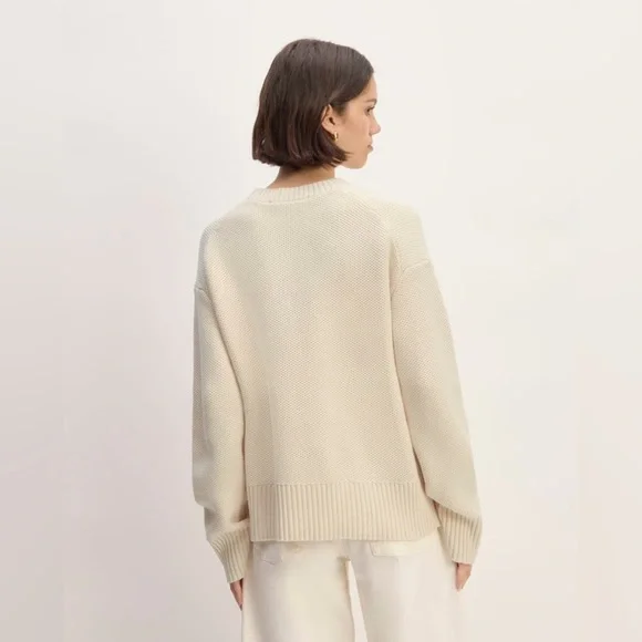 Everlane ‘The Cotton Honeycomb Boxy Crewneck Sweater” NWT - Picture 2 of 6